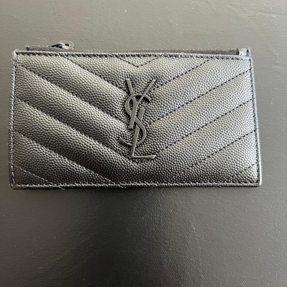 YSL black on black cardcase